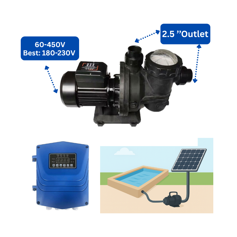 SPSP-1100S | Up to 72 ft, 129 GPM, 1600 W, swimming pool surface pump, with external controller