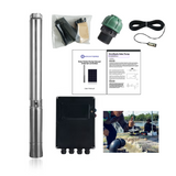 3OSP18-394 | Up to 394 ft, 17.6 GPM, 1.6HP, solar submersible pump, with internal MPPT controller