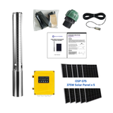 3OSP24-216 | Up to 216 ft, 24 GPM, 1.5HP, solar submersible pump, with internal MPPT controller