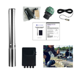 3OSP24-216 | Up to 216 ft, 24 GPM, 1.5HP, solar submersible pump, with internal MPPT controller