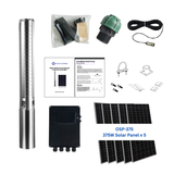 3OSP24-216 | Up to 216 ft, 24 GPM, 1.5HP, solar submersible pump, with internal MPPT controller