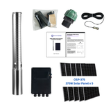 3OSP24-216 | Up to 216 ft, 24 GPM, 1.5HP, solar submersible pump, with internal MPPT controller