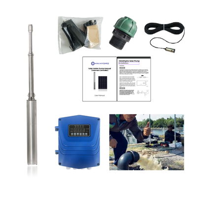 4OSP12-259 | Up to 459 ft, 12.2 GPM, 2.41 HP, solar submersible pump, with internal MPPT controller