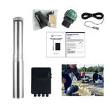 4OSP30-984 | Up to 984 ft, 30 GPM, 3 HP, solar submersible pump, with internal MPPT controller