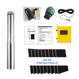 4OSP33-508 | Up to 508 ft, 33 GPM, 2 HP, solar submersible pump, with internal MPPT controller
